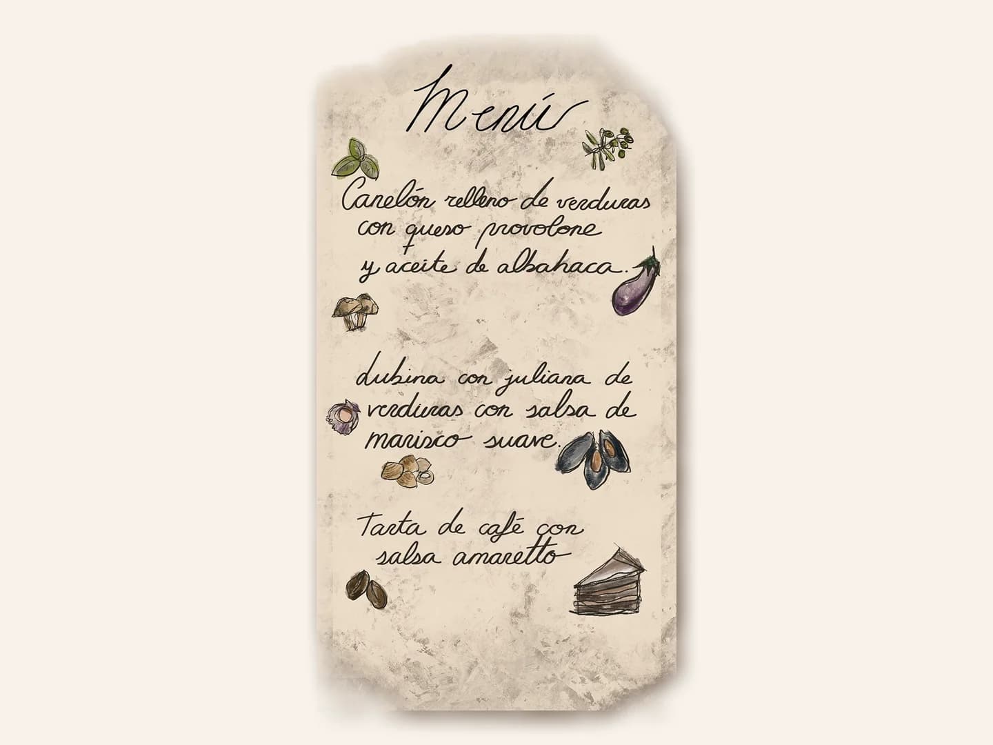 Tu menú con vuestros nombres