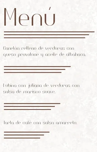 Menú de Boda 2